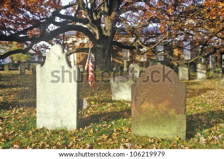 JANUARY 2005 - Tombstones in Presbyterian Church yard, Basking Ridge, NJ