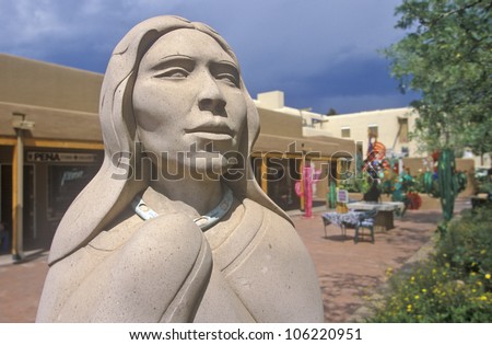 JANUARY 2005 - Detail of Sculpture of Indian Woman in Santa Fe, NM