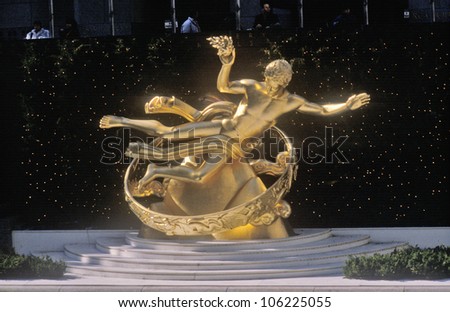 JANUARY 2005 - Statue at Rockefeller Center Skating Rink, New York City, NY