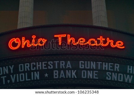 OCTOBER 2004 - Ohio Theater marquee theater sign advertising Columbus Symphony Orchestra in downtown Columbus, OH