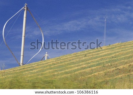 Vertical-axis wind turbine on slope