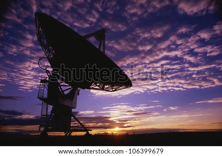 This is the Very Large Array or VLA at the National Radio Astronomy Observatory. It represents communication.