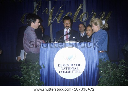 Democratic National Committee fund raiser with DNC Chairman Ron Brown and future Secretary of Labor Alexis Herman at the Sheraton Hotel in Washington DC, 1991