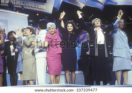 Democratic women members of Congress at the 2000 Democratic Convention at the Staples Center, Los Angeles, CA