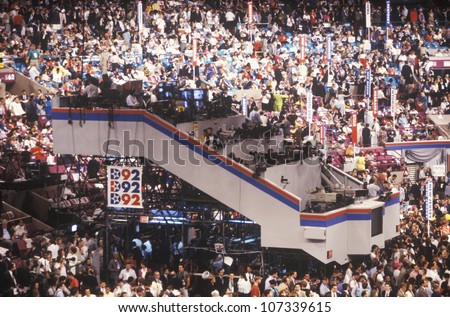 Media press platform at the 1992 Democratic National Convention at Madison Square Garden