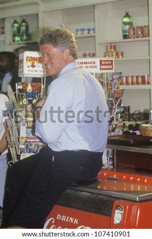 Governor Bill Clinton meets the town\'s people at Dee\'s Restaurant on the 1992 Buscapade campaign tour in Corsicana, Texas