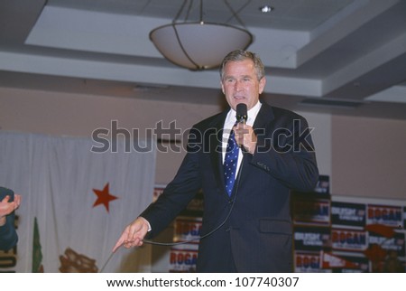 George W. Bush speaking at campaign rally, Burbank, CA in 2000