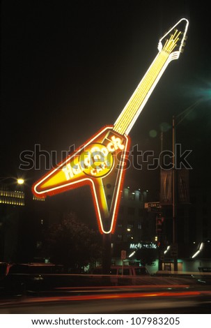 A neon sign that reads Hard Rock Cafe