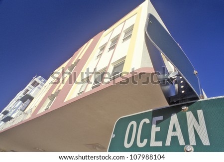 Ocean Boulevard in the Art-Deco District of south beach, Miami Beach, Florida