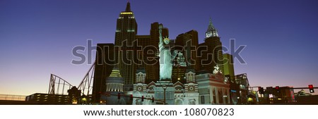 New York New York Hotel at sunrise, Las Vegas, Nevada