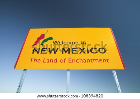 Welcome to New Mexico state sign