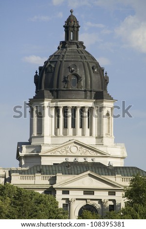 Detail of dome of South Dakota State Capitol and complex, Pierre, South Dakota