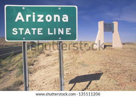 Arizona State Line road sign