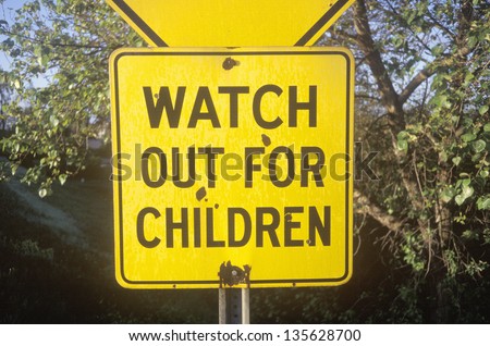 Watch out for children sign