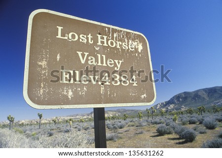 Lost horse valley sign