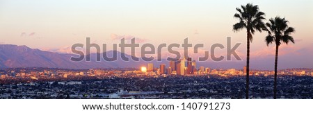 Downtown Los Angeles, Sunset, California