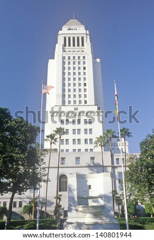 The Mayor\'s office at the City Hall in the city of Los Angeles, California