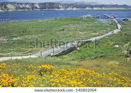 Landscape in Southern California, Lake Cachuma, Santa Barbara, California
