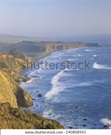 View of the Pacific Ocean from the Pacific Coast Highway/Route 1, California