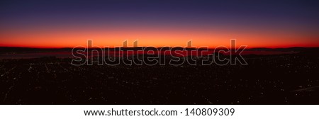 San Francisco Bay Area at sunrise from Twin Peaks, San Francisco, California