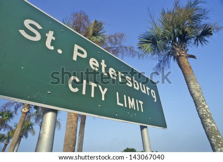 St. Petersburg City Limit sign in St. Petersburg, Florida