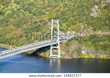 Bear Mountain Bridge and Hudson Valley and River at Bear Mountain State Park, New York
