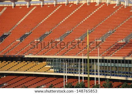 STADIUM, MIDWEST - CIRCA 1990's: Empty seats in sports stadium