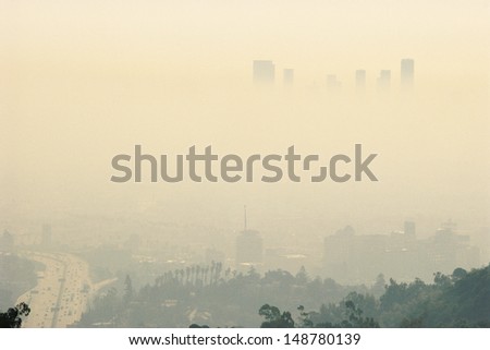 Los Angeles, California - Circa 1980\'S: Smoggy Day In Los Angeles, Ca