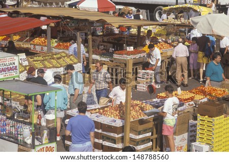 BOSTON - CIRCA 1980\'s: Farmer\'s Market in Boston, MA