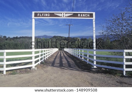 OJAI, CA - CIRCA 1980\'s: Entrance to Flying Ranch in Ojai, CA
