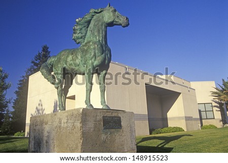 SANTA CLARA, CALIFORNIA - CIRCA 1990\'S: Horse sculpture at the Triton Museum of Art in Santa Clara, Silicon Valley, California