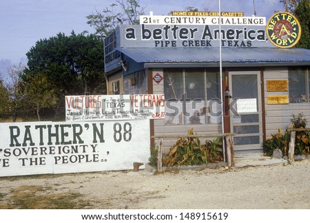 SAN ANTONIO, TX - CIRCA 1980's: Political posters and billboards, San Antonio, TX