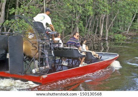 Everglades National Park, Florida - Circa 1990\'S: Visitors Take A Park Service Tour Boat Into The Northwestern Access Of The 10000 Islands, Everglades National Park, Florida