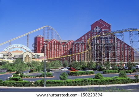 NEVADA/CALIFORNIA STATE LINE - CIRCA 2000\'s: Buffalo Bill\'s Resort & Casino, on NV and CA state line