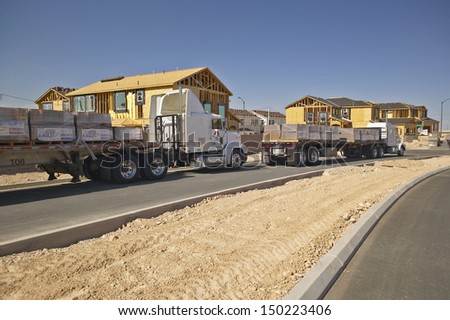 LAS VEGAS, NEVADA - CIRCA 2004: Desert construction of new homes in Clark County, Las Vegas, NV
