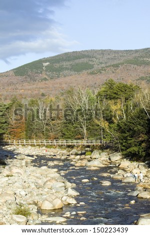 NEW HAMPSHIRE - CIRCA 2005: Autumn stream in Crawford Notch State Park in White Mountains of New Hampshire, New England