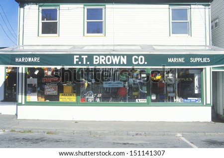 MAINE - CIRCA 1980\'s: Small-town hardware store, ME