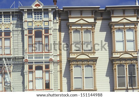 SAN FRANCISCO - CIRCA 1980\'s: Victorian houses in San Francisco\'s Mission District in San Francisco, CA