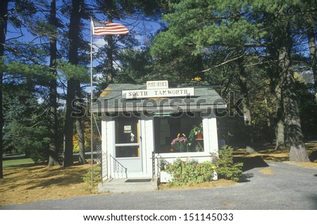 SOUTH TANWORTH, NEW HAMPSHIRE - CIRCA 1980\'s: Tiny U.S. Post Office, South Tanworth, NH