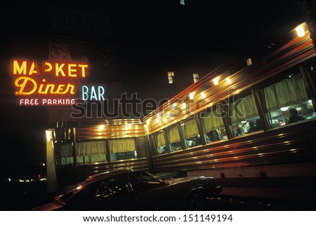 New York City - Circa 1980\'S: Retro Roadside Diner Restaurant, Ny City