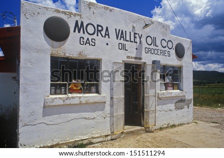 NEW MEXICO - CIRCA 1980\'s: Old combination gas station and grocery store, New Mexico