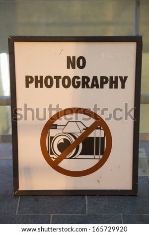 No Photography Sign at Pentagon, Washington D.C.