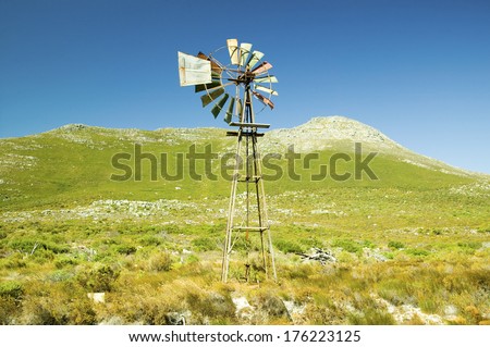 Windmill at Cape Point, Cape of Good Hope, outside Cape Town, South Africa