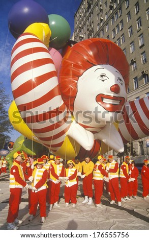 Ronald McDonald Balloon in Macy\'s Thanksgiving Day Parade, New York City, New York