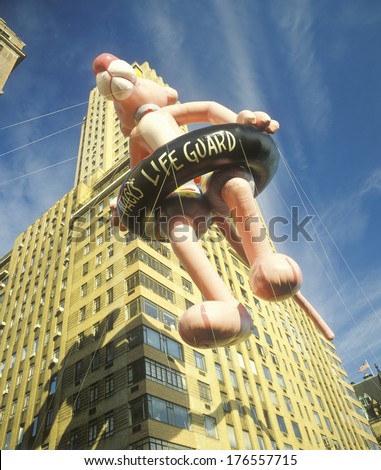 Pink Panther Balloon in Macy\'s Thanksgiving Day Parade, New York City, New York