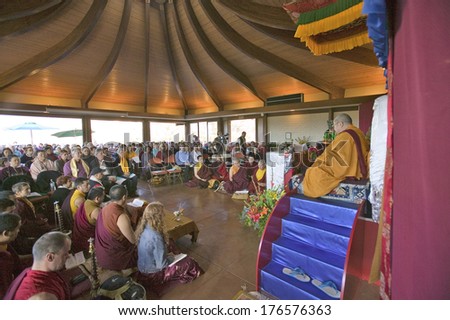 HH Penor Rinpoche, Tibetan-born Supreme Head of Nyingmapa Buddhism, presides over Amitabha Empowerment at Meditation Mount in Ojai, CA