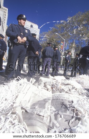 Policemen at Yankees 1998 Ticker Tape Parade, New York City, New York