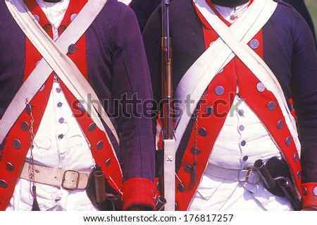 Historical Reenactment, Daniel Boone Homestead, Brigade of American Revolution, Continental Army Infantry