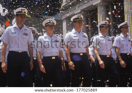 Officers Marching in Ticker Tape Parade, New York City, New York