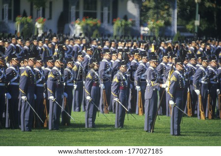 Cadets in Formation, West Point Military Academy, West Point, New York
